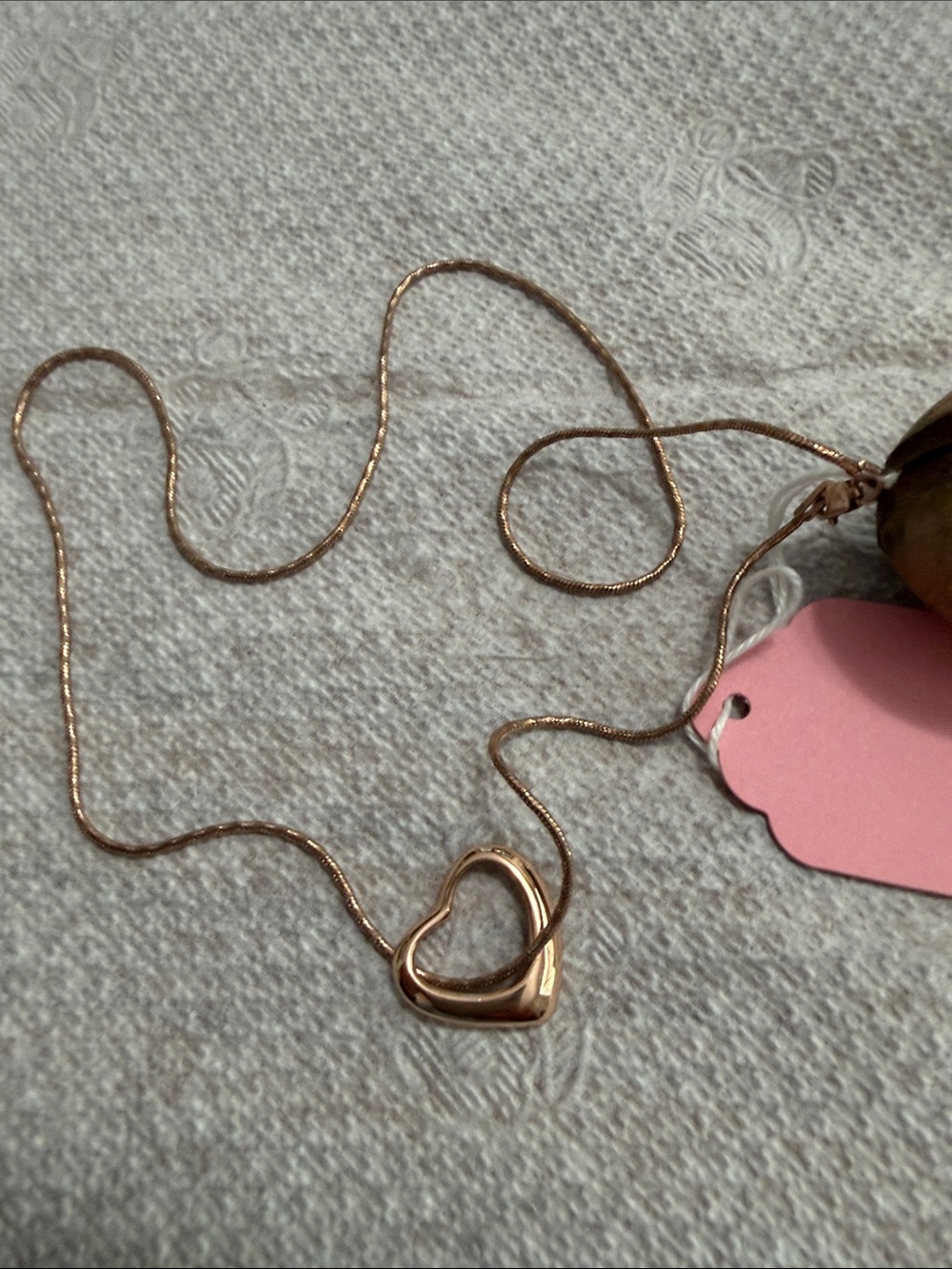 Rose Gold Tone .925 silver Heart Pendant Necklace - Women Jewelry